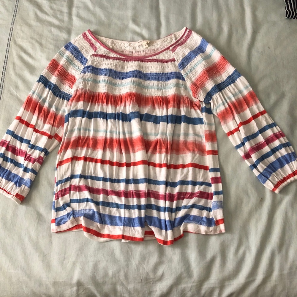 Anthropologie Stripe Cotton Blouse